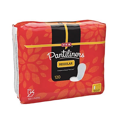 slide 1 of 1, H-E-B Regular Unscented Pantiliners, 120 ct