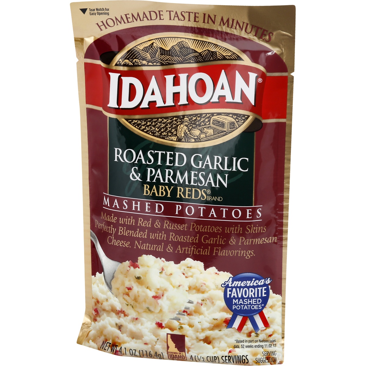 slide 9 of 9, Idahoan Roasted Garlic & Parmesan Baby Reds Mashed Potatoes, 4.1 oz