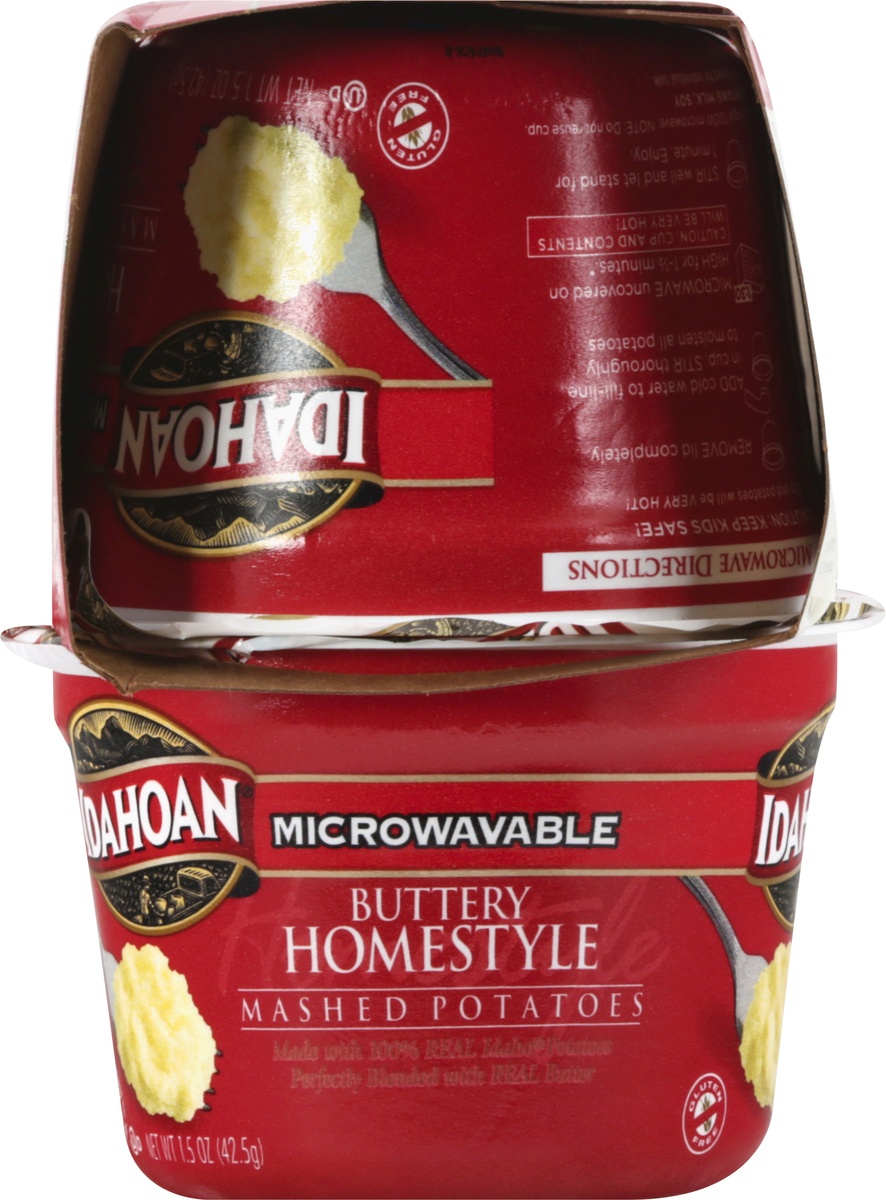 slide 8 of 9, Idahoan Buttery Homestyle Mashed Potatoes Microwavable Cups, 4 ct; 1.5 oz