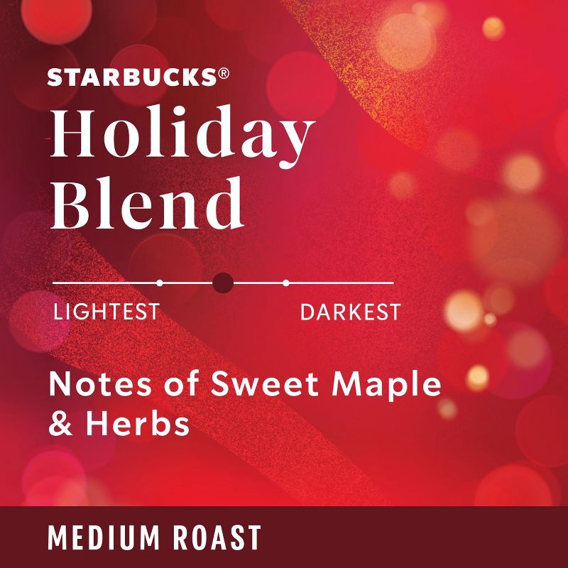 slide 3 of 10, Starbucks Holiday Blend Medium Roast Ground Coffee - 10oz, 10 oz