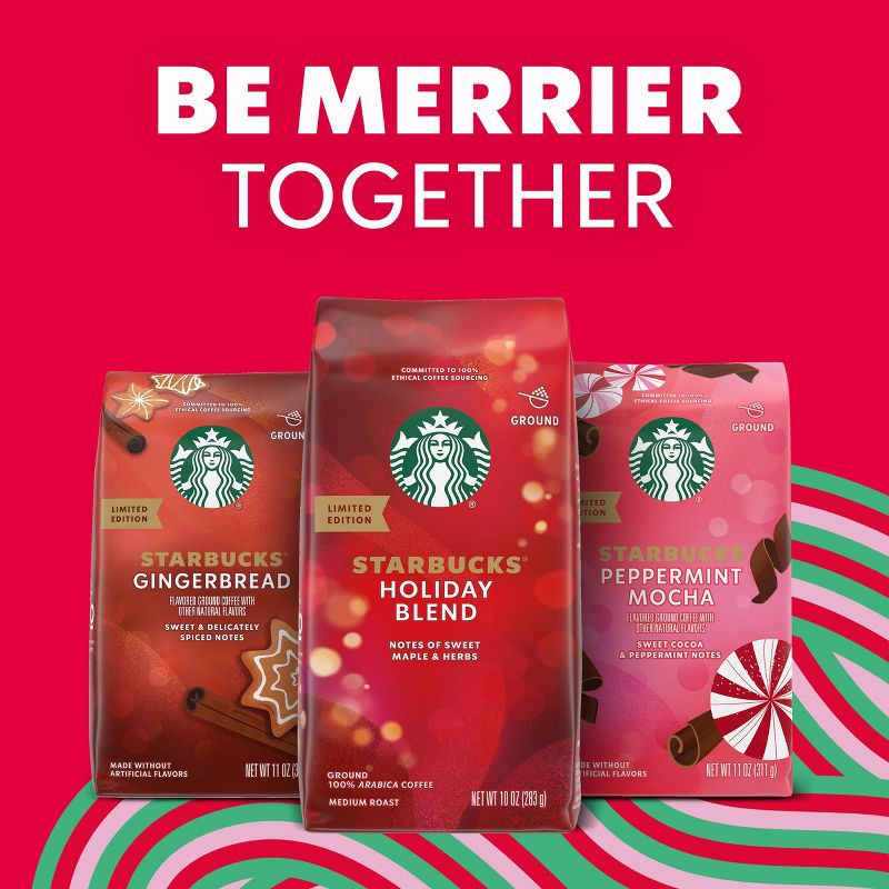 slide 9 of 10, Starbucks Holiday Blend Medium Roast Ground Coffee - 10oz, 10 oz