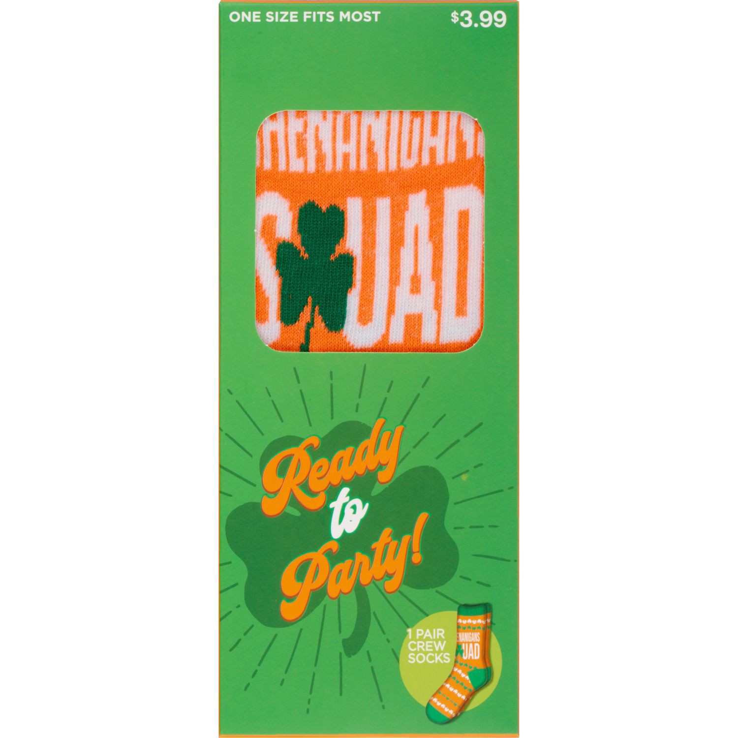 slide 1 of 1, ABG Accessories St. Patrick's Day Socks In A Box, Shenanigans Design, 1 ct