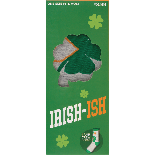 slide 1 of 1, ABG Accessories St. Patrick's Day Socks In A Box, Irish Shamrock, 1 ct