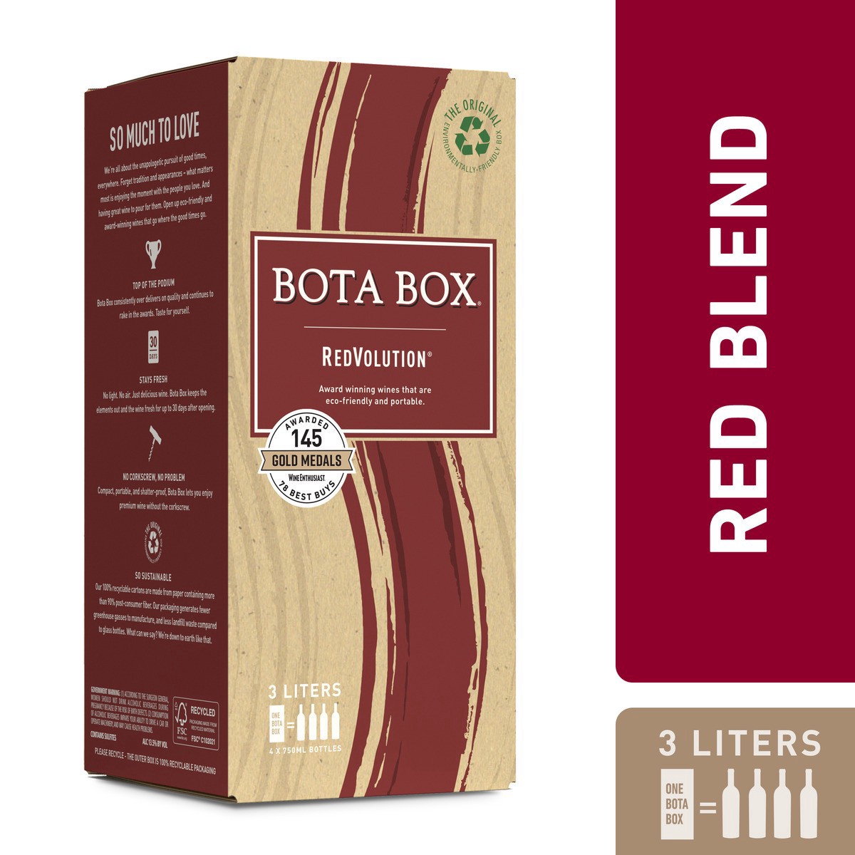 slide 9 of 9, Bota Box 3L Redvolution, 3 liter