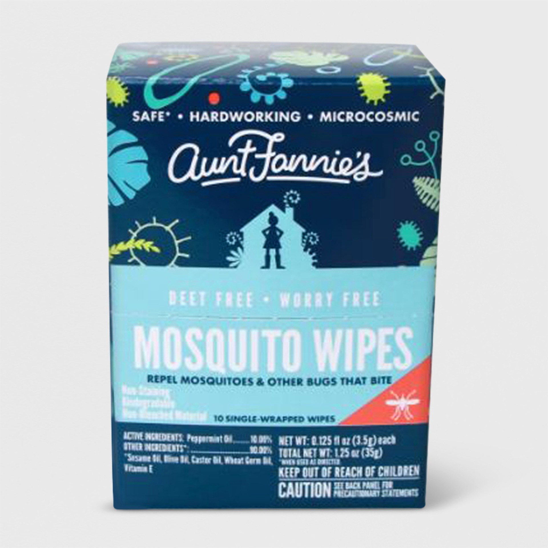 slide 1 of 2, Aunt Fannie's Mosquito Repellant Wipe, Single Towelettes, 10 ct