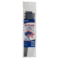 Annin 4" X 6" Poly-Cotton Us Stick Flag