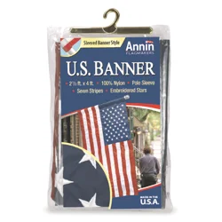 Annin Embroidered American Flag Banner