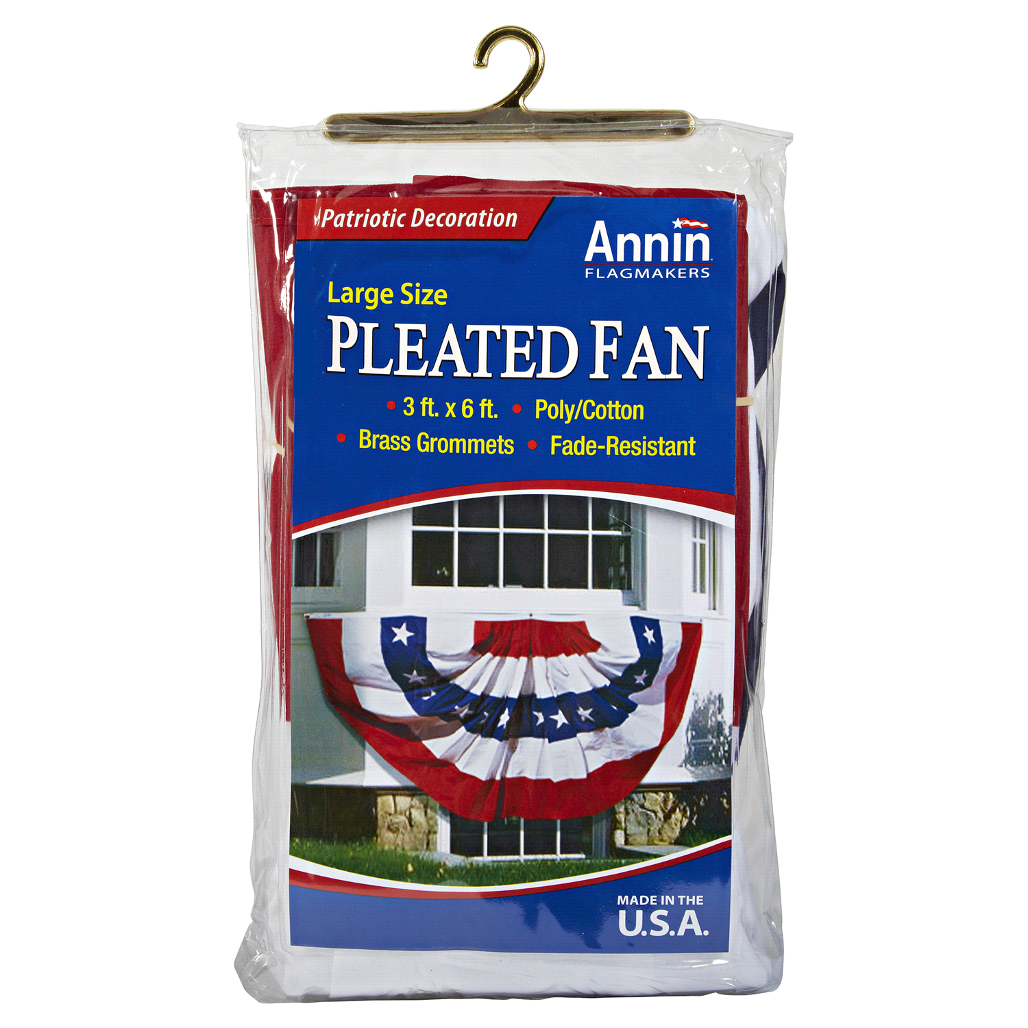 slide 1 of 2, Annin Flagmakers Pleated Fan Bunting Decoration Flag, 3 x 6 ft