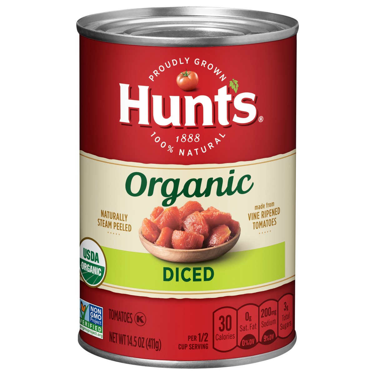 slide 1 of 5, Hunt's Organic Diced Tomatoes 14.5 oz, 14.5 oz