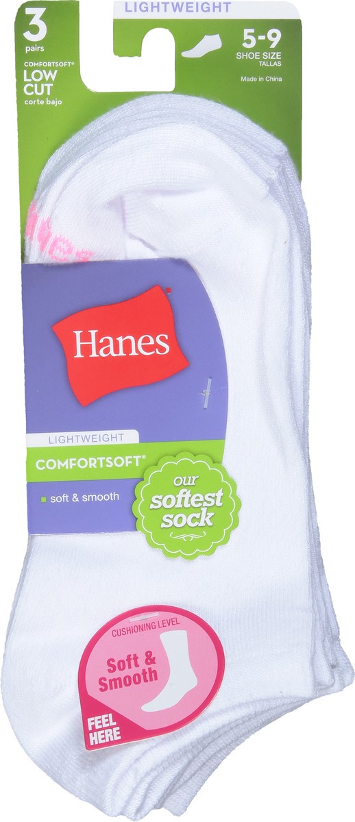 slide 6 of 9, Hanes Softest Lightweight Low Cut Socks 3 pr, 3 ct