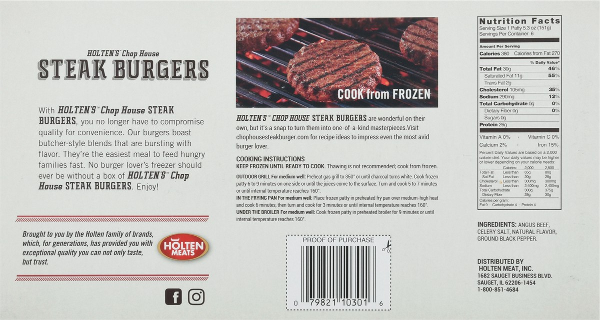 slide 4 of 13, Chop House Beef Sirloin Angus Steak Burgers 6 ea, 6 ct