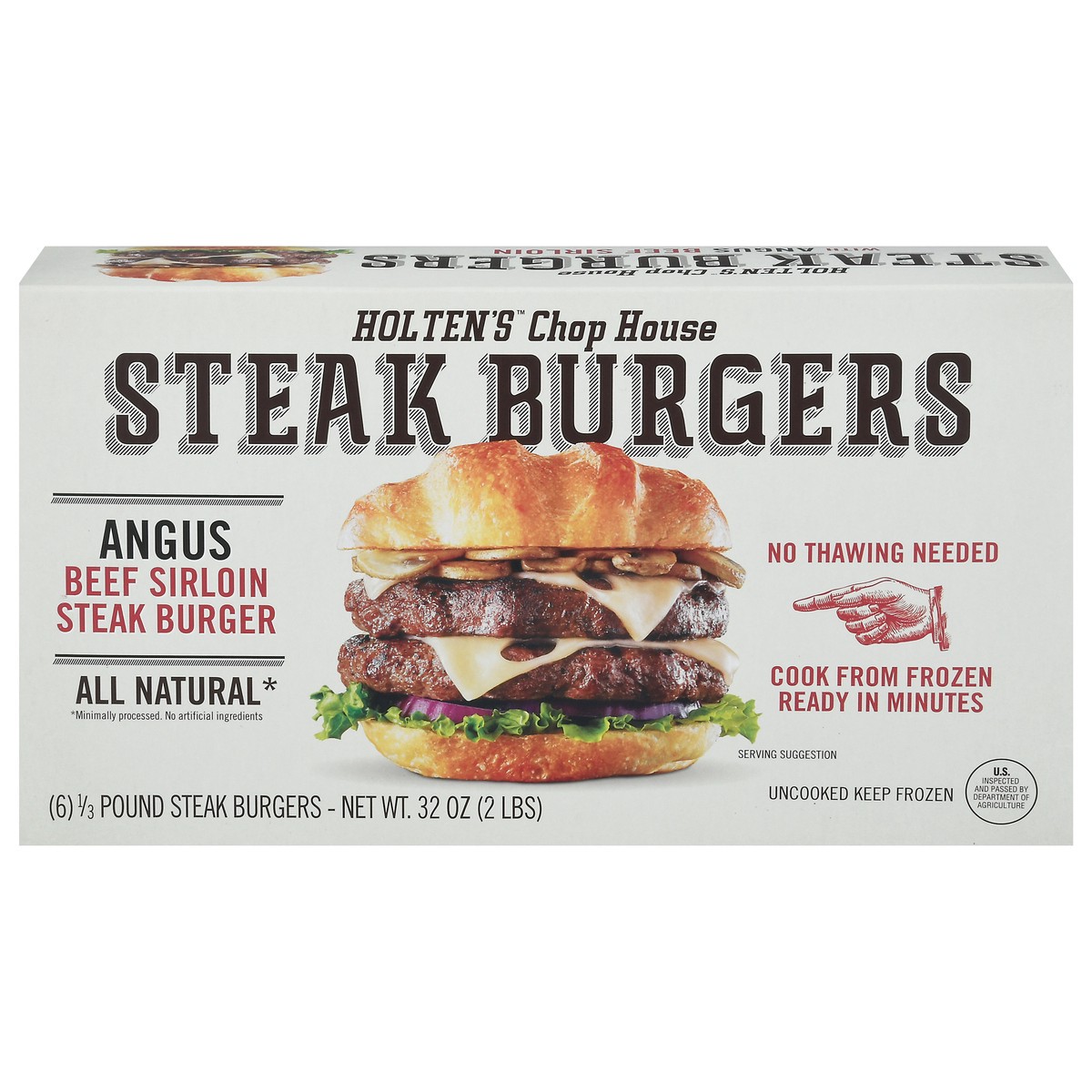 slide 7 of 13, Chop House Beef Sirloin Angus Steak Burgers 6 ea, 6 ct