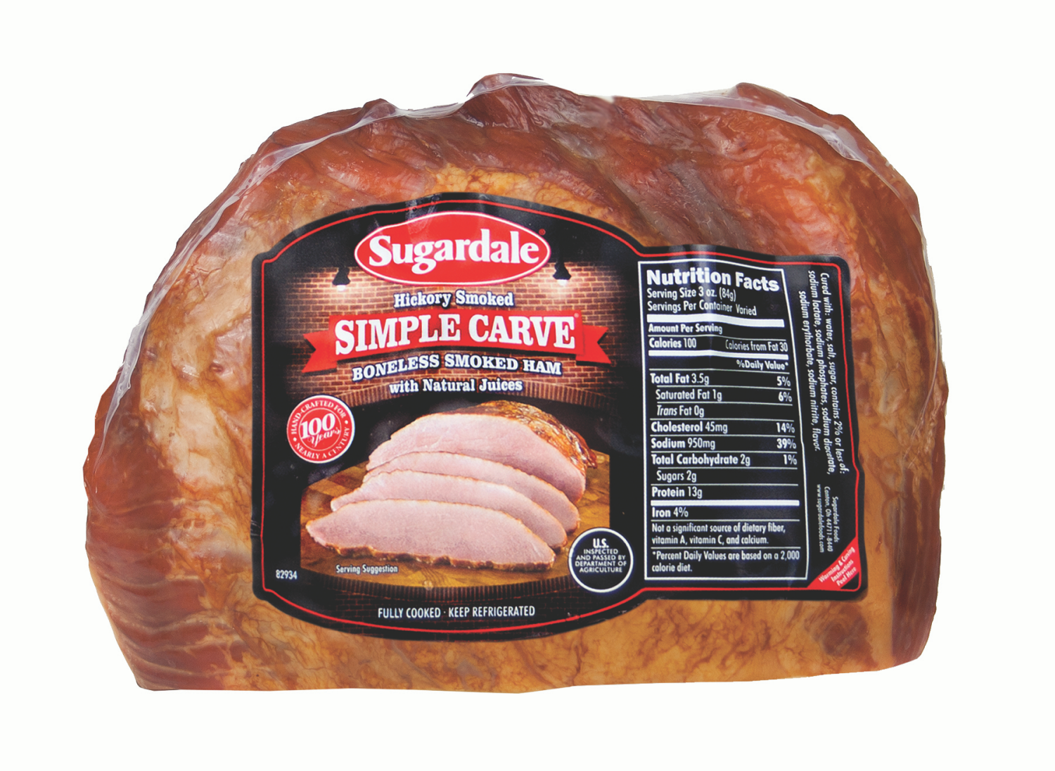 slide 1 of 1, Sugardale Simple Carve Boneless Ham, per lb