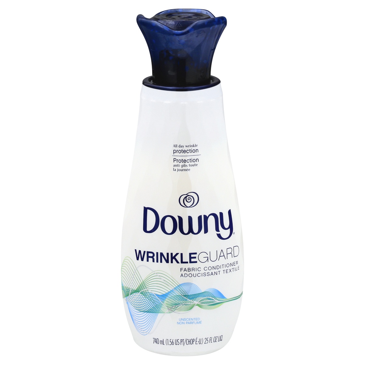 slide 1 of 1, Downy Wrinkleguard Fabric Conditioner, Unscented, 25 fl oz