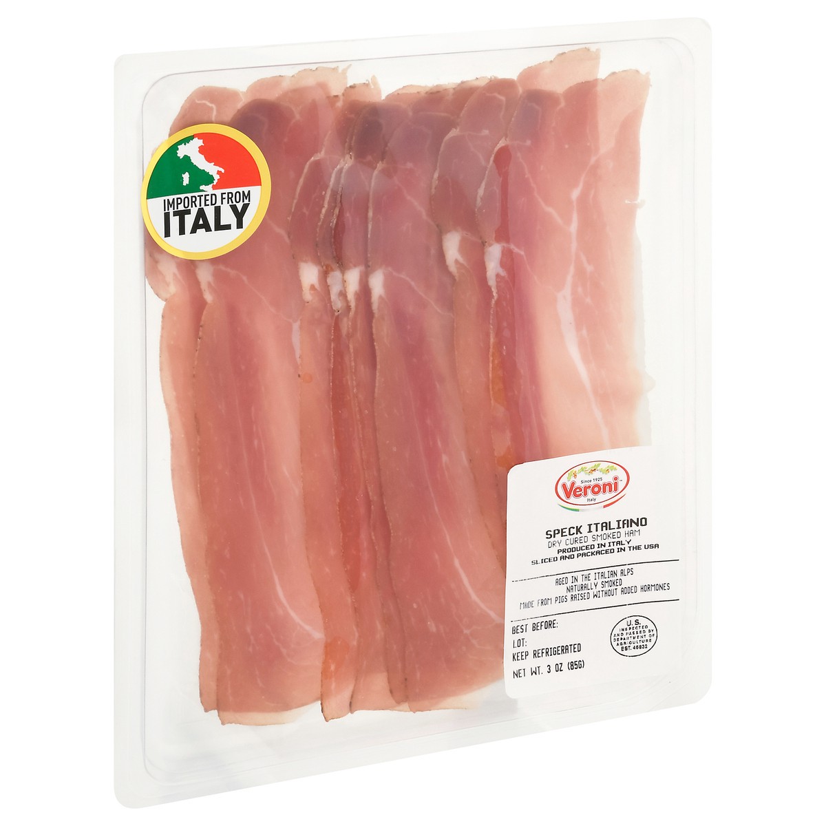 slide 3 of 4, Veroni Dry Cured Smoked Ham Speck Italiano 3 oz, 3 oz