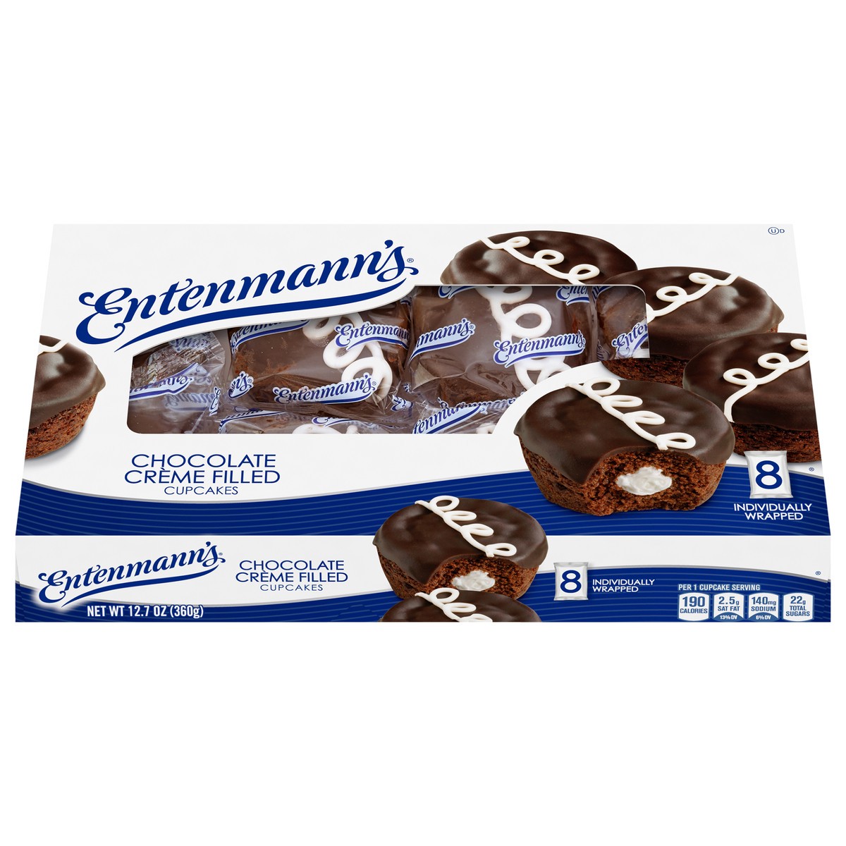 slide 9 of 11, Entenmann's Chocolate Creme Filled Cupcakes, 8 ct