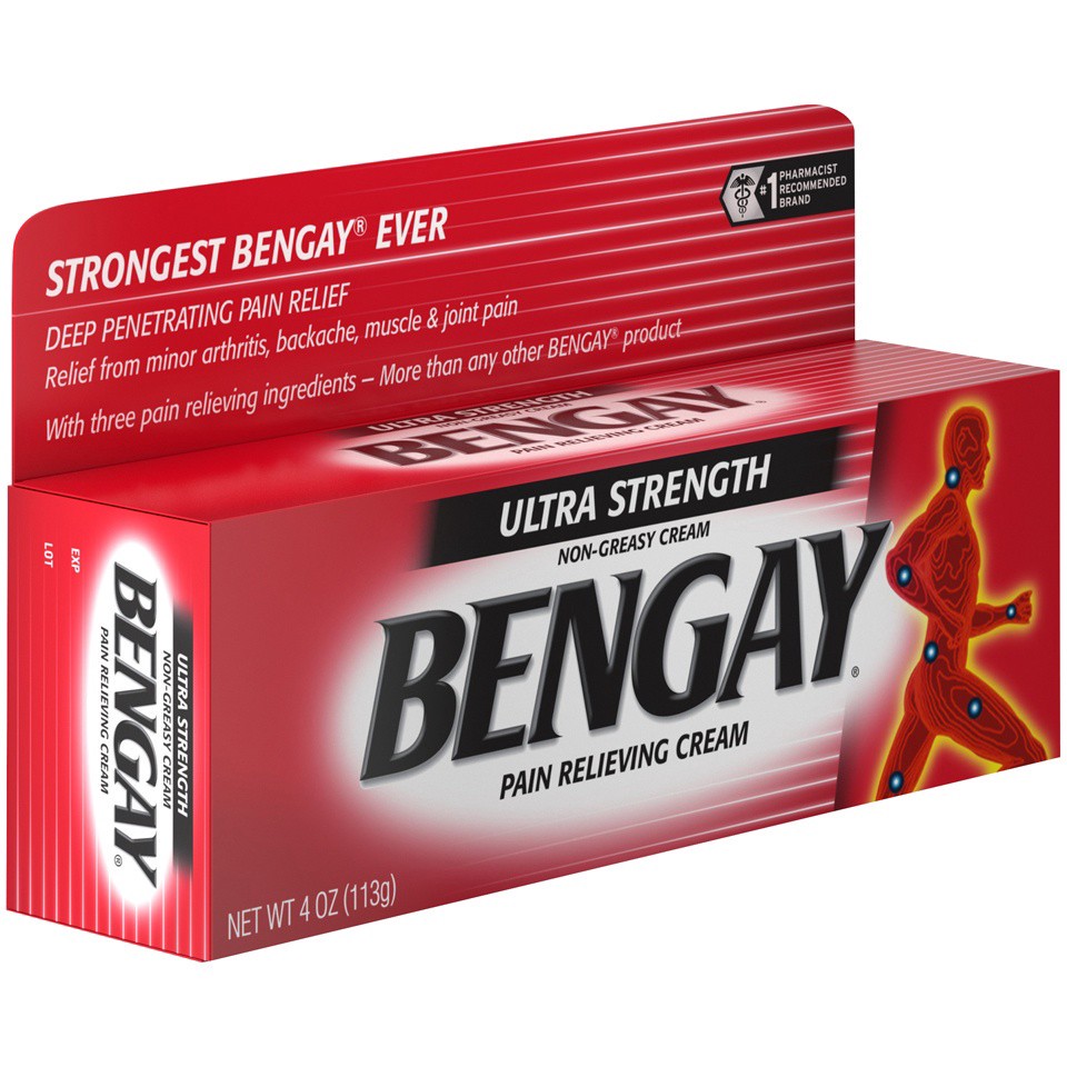 slide 2 of 6, BENGAY Ultra Strength Bengay Pain Relief Cream, Topical Analgesic for Minor Arthritis, Muscle, Joint, and Back Pain, 4 oz, 4 oz