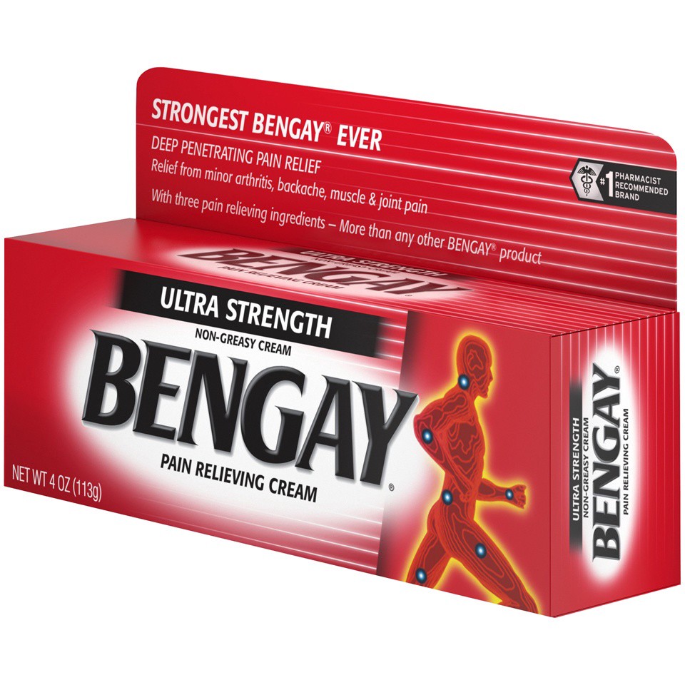slide 3 of 6, BENGAY Ultra Strength Bengay Pain Relief Cream, Topical Analgesic for Minor Arthritis, Muscle, Joint, and Back Pain, 4 oz, 4 oz