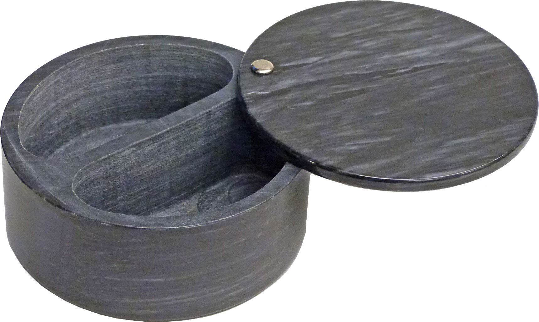 slide 1 of 1, RSVP International Black Marble Swivel Top Salt Box, 1 ct