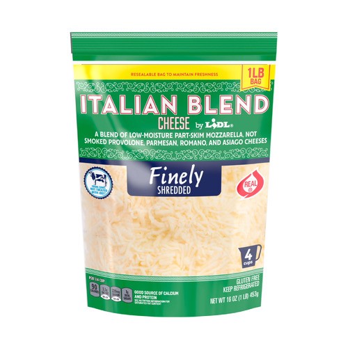 slide 1 of 1, finely shredded Italian blend cheese, 16 oz