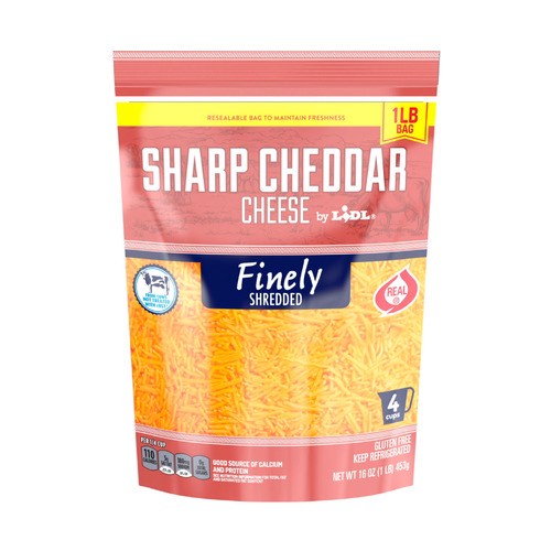 slide 1 of 1, finely shredded sharp cheddar cheese, 16 oz