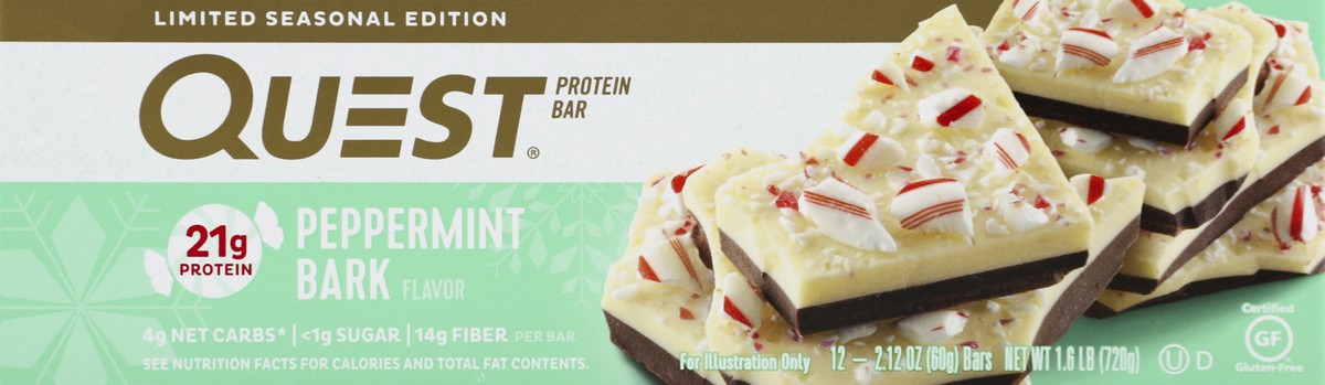 slide 4 of 5, Quest Protein Bar, Peppermint Bark Flavor, 12 ct