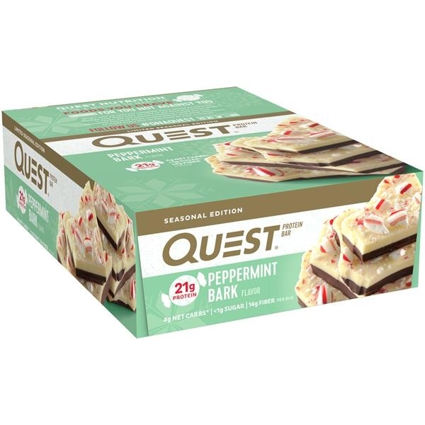 slide 1 of 5, Quest Protein Bar, Peppermint Bark Flavor, 12 ct