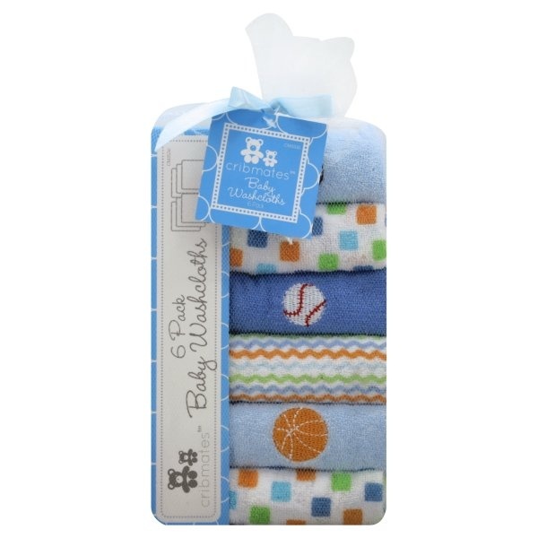 slide 1 of 5, CribMates Baby Washcloths, 6 ct