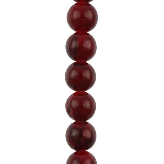 slide 1 of 3, Dark Red Dyed Quartz Round Beads, 8mm By Bead Landing, 8mm