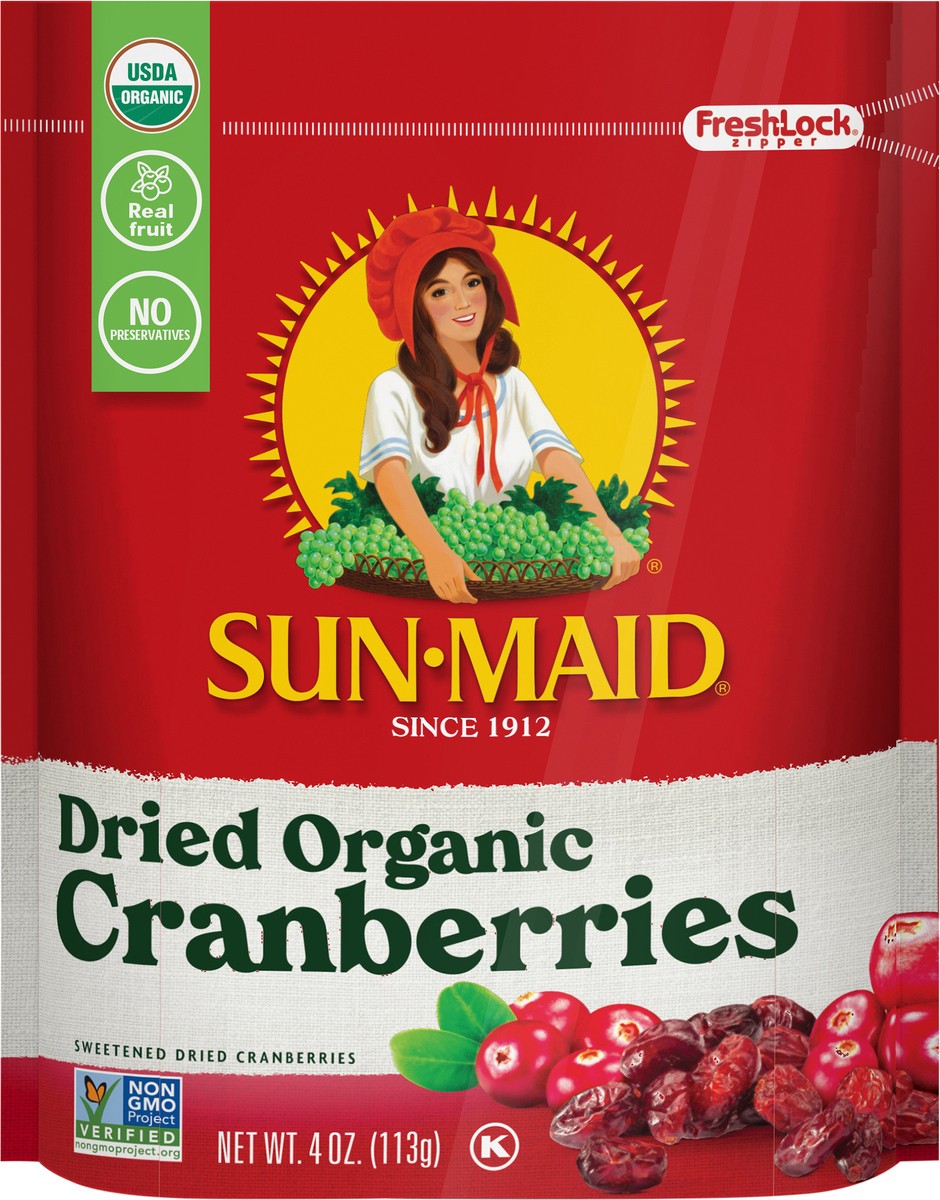 slide 3 of 3, Sun-Maid Organic Cranberries, 4 oz