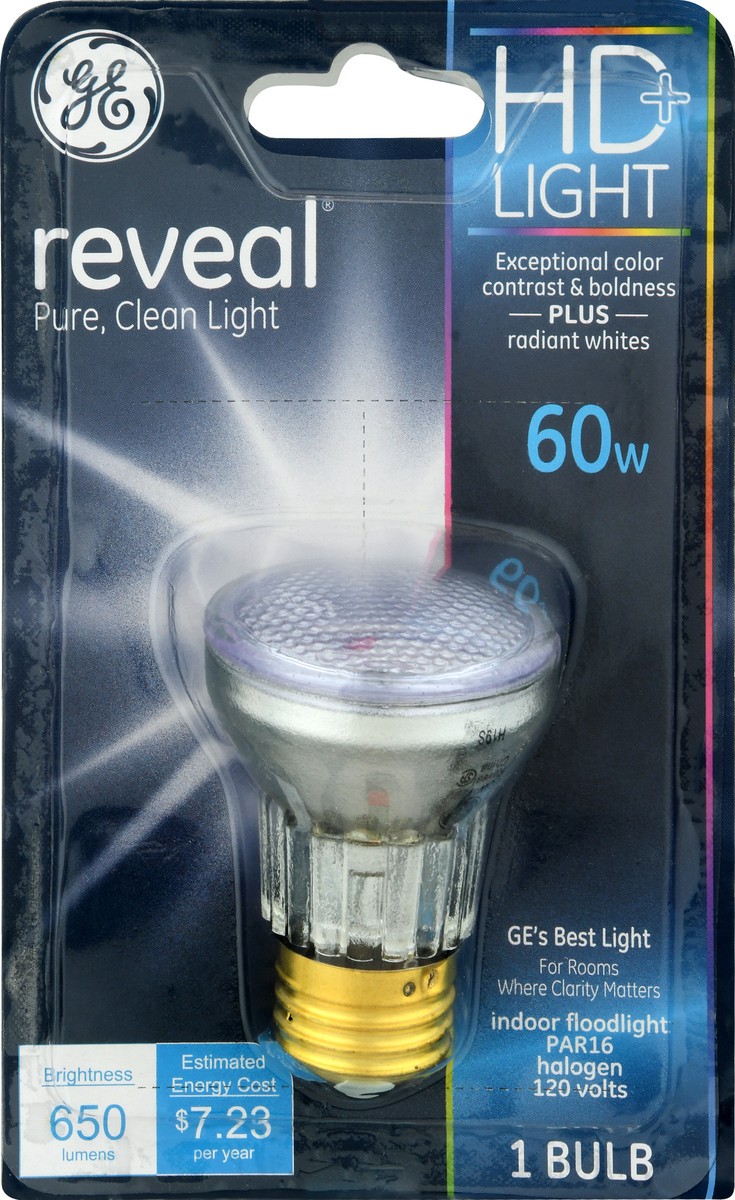 slide 7 of 9, GE Reveal 60 Watts Indoor Floodlight Halogen Light Bulb 1 ea, 1 ea