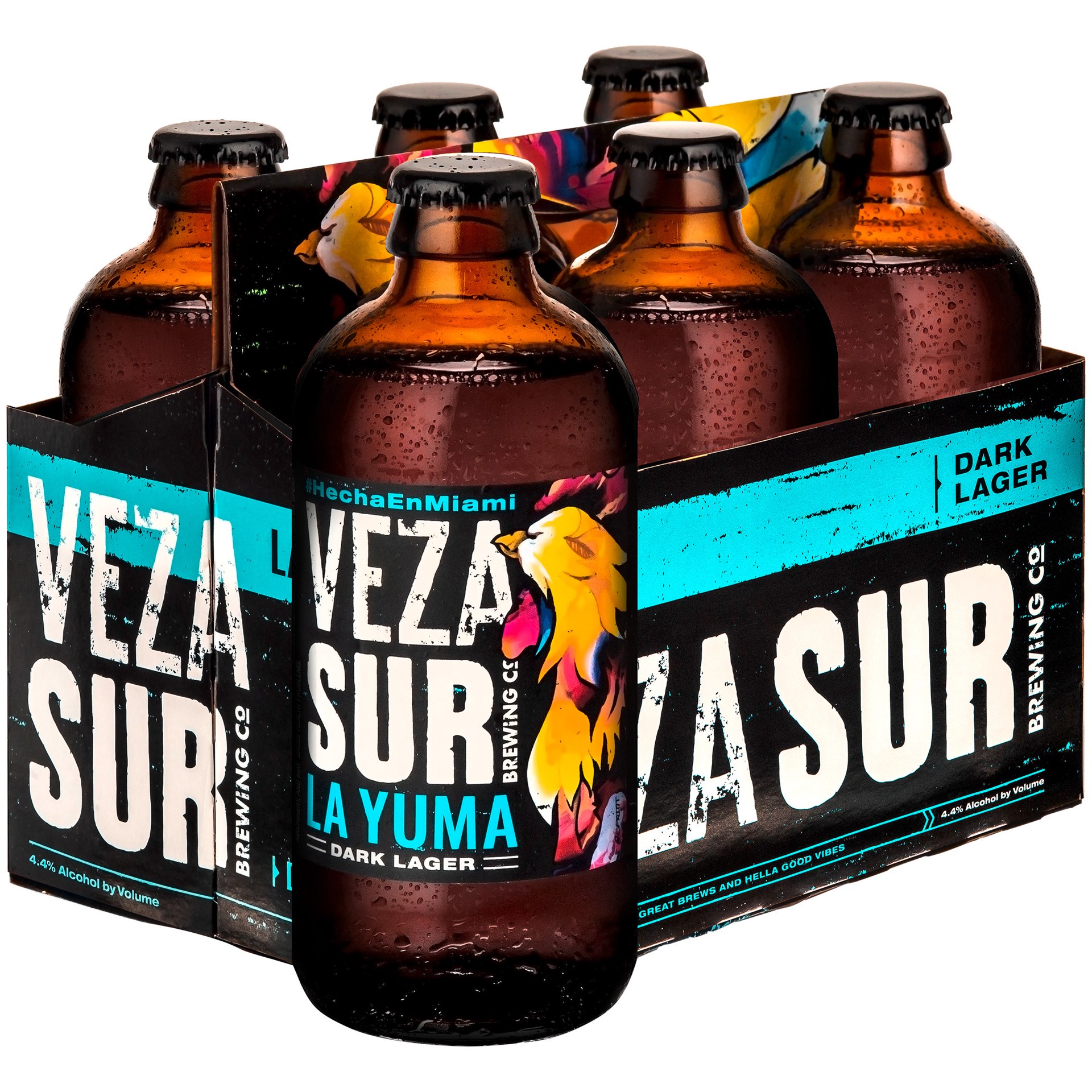 slide 1 of 5, Veza Sur Brewing Co. La Yuma Dark Lager Craft Beer is a dark lager beer that's easy to drink. The medium bodied Vienna style lager with an amber color features a subtle malt finish. This lager beer has a 4.4% ABV and a 22 IBU rating. 6 pack., 6 ct