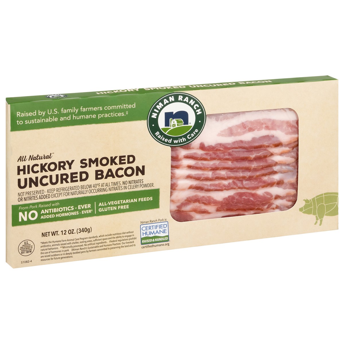 slide 12 of 14, Hickory Smoked Uncured Bacon 12 Oz, 12 oz