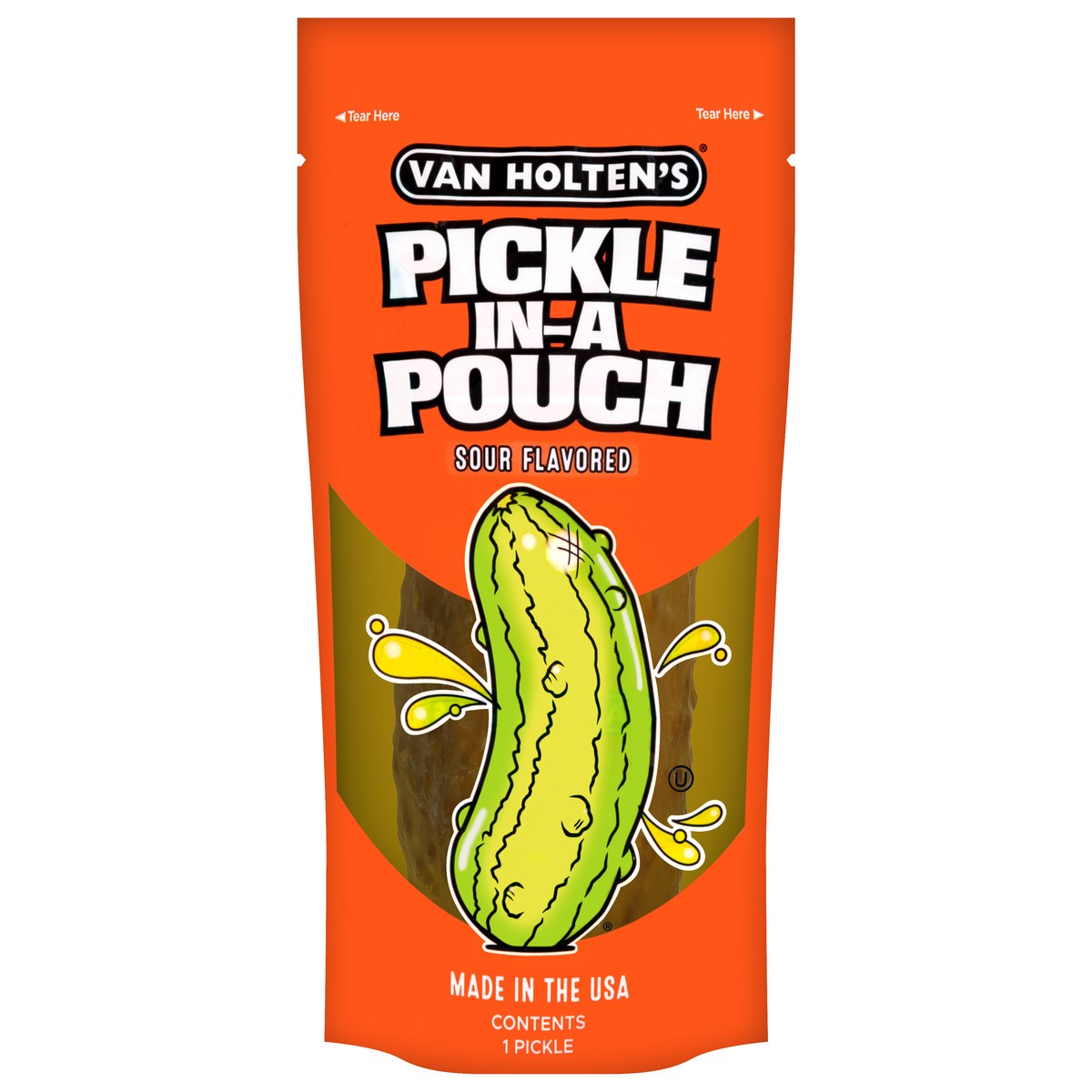 slide 1 of 2, Van Holten's Sour Flavored Pickle-in-a-Pouch 1 ea, 1 ct