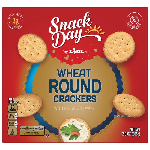 slide 1 of 1, Snack Day wheat round crackers, 12.9 oz