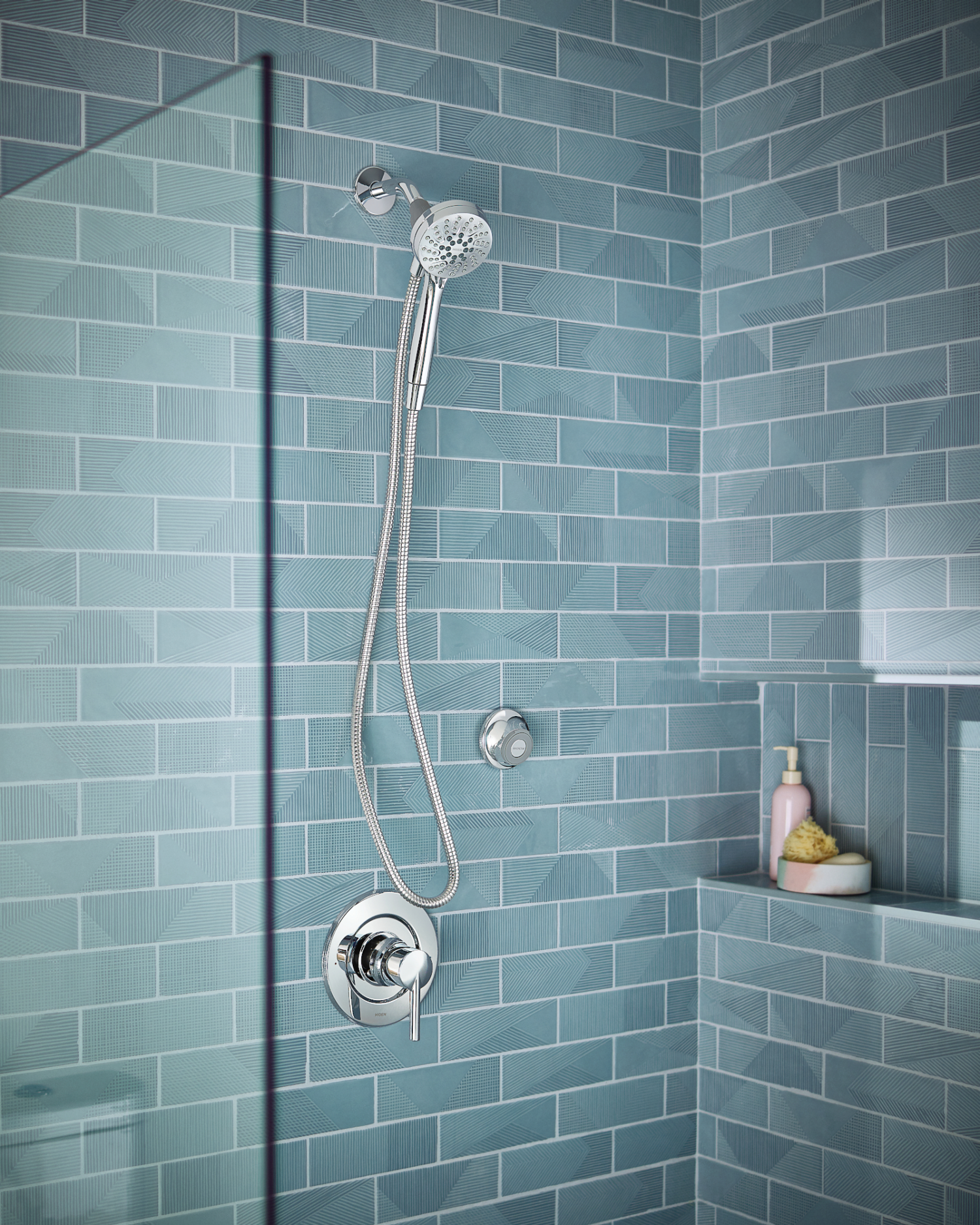 slide 3 of 5, Moen Engage Magnetix 4-Inch Six-Function Handheld Eco-Performance Showerhead with Magnetic Docking System, Chrome, 1 ct