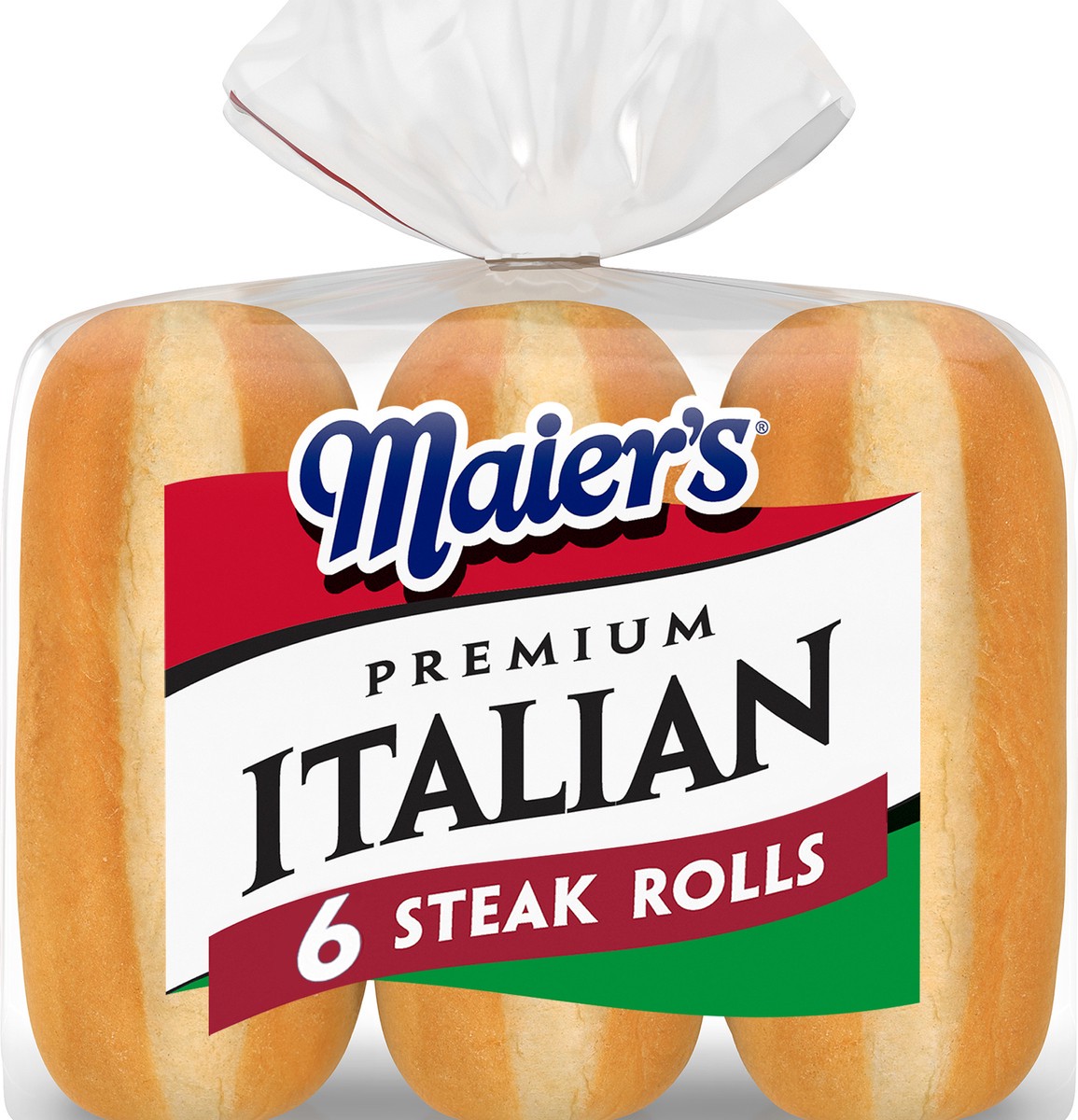 slide 1 of 5, Maier's Premium Italian Steak Rolls, 6 count, White Sandwich Rolls, 15 oz Bag, 6 ct; 15 oz
