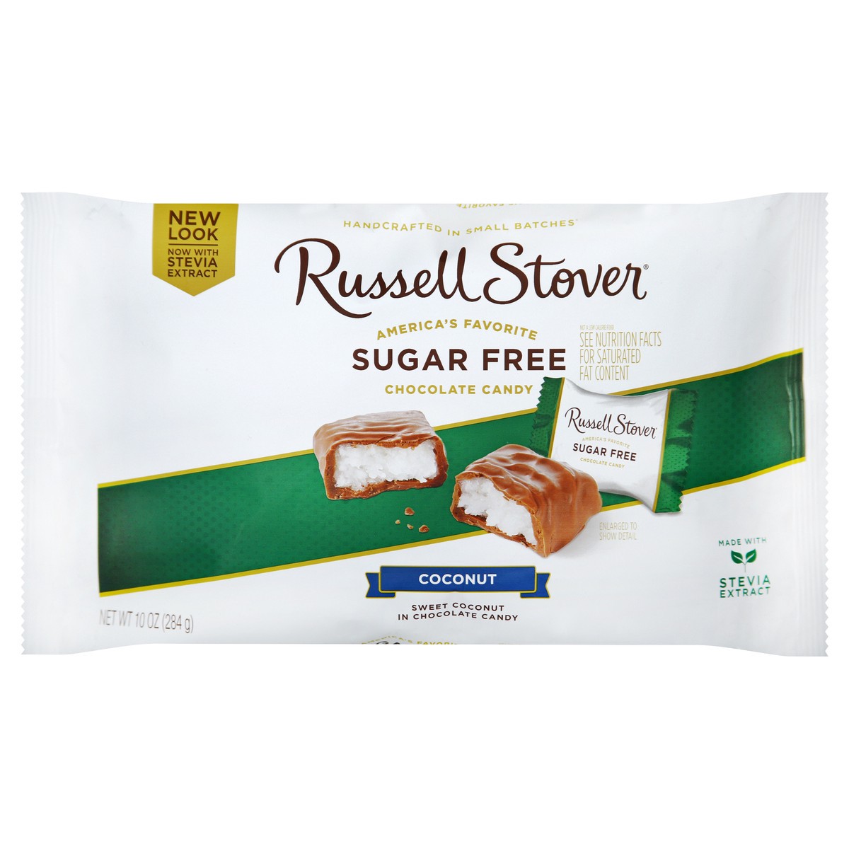 slide 2 of 7, RUSSELL STOVER Sugar Free Coconut Chocolate Candy, 10 oz. bag (˜ 20 pieces), 10 oz