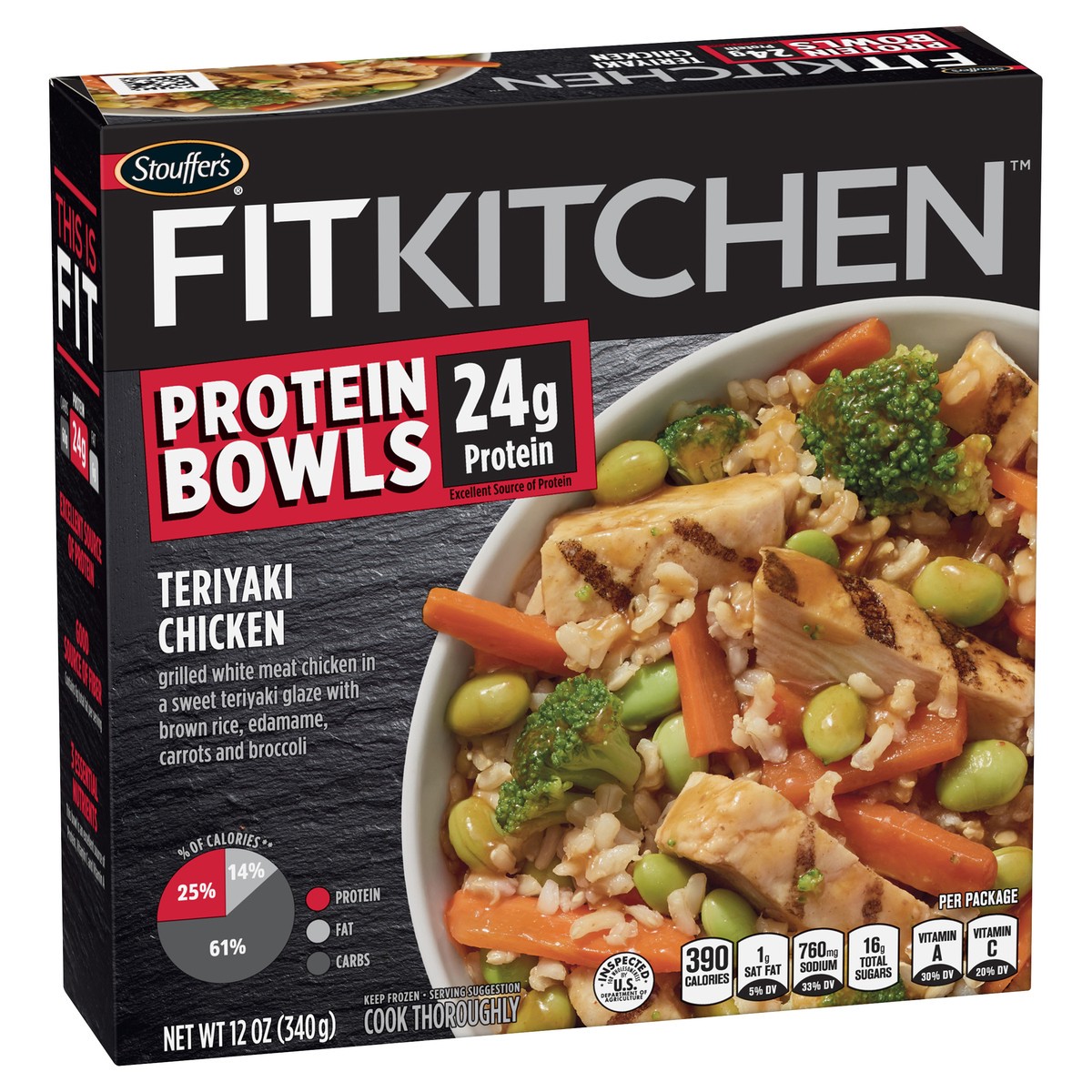 slide 12 of 13, STOUFFER'S FIT KITCHEN Protein Bowls Teriyaki Chicken 12 oz. Box, 12 oz