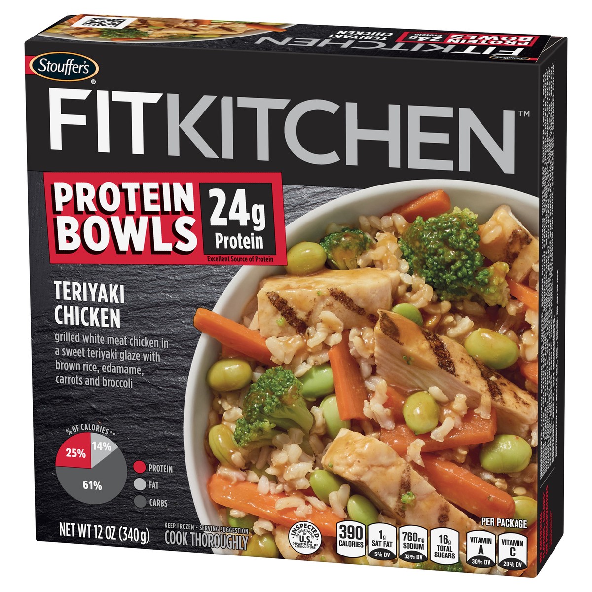 slide 6 of 13, STOUFFER'S FIT KITCHEN Protein Bowls Teriyaki Chicken 12 oz. Box, 12 oz