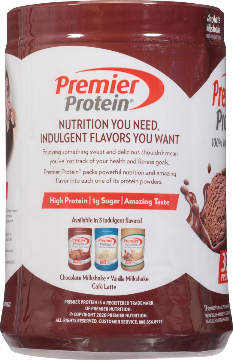slide 7 of 9, Premier Protein 100% Whey Protein Powder - Chocolate Milkshake - 24.5oz, 24.5 oz