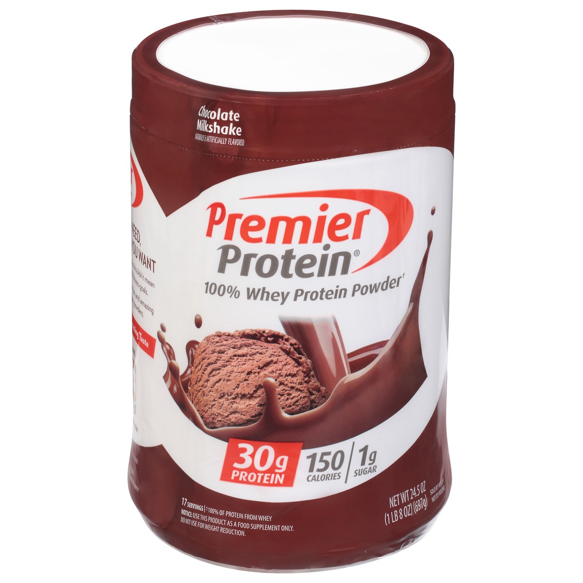 slide 1 of 9, Premier Protein Chocolate Milkshake Whey Protein Powder 24.5 oz, 24.5 oz