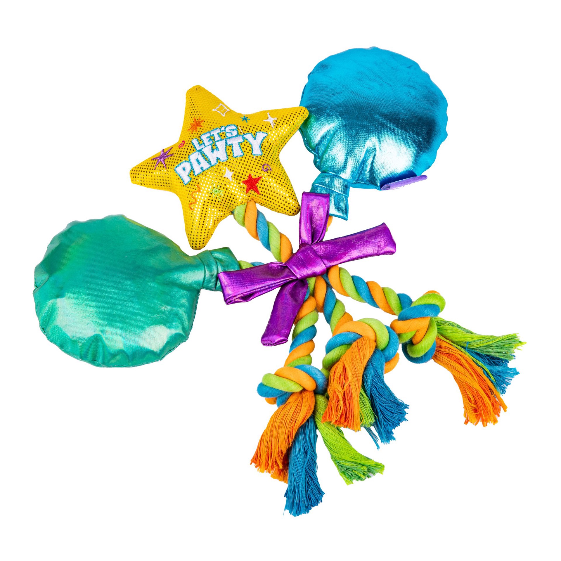 slide 1 of 1, Woof & Whiskers Balloon Bunch With Rope Dog Toy, 1 ct