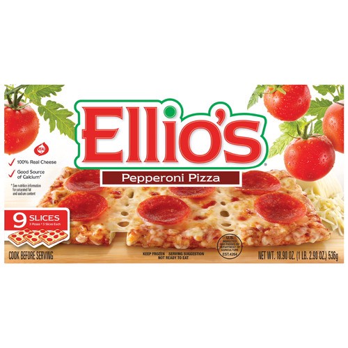 slide 1 of 1, Ellio's® frozen pepperoni pizza, 18.9 oz