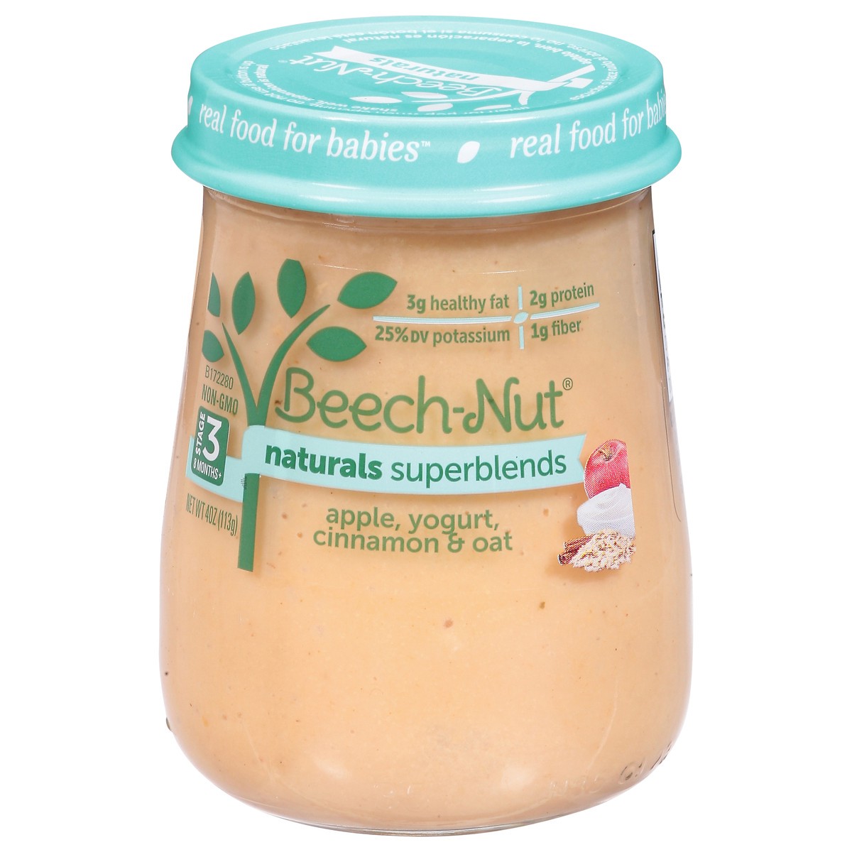 slide 1 of 1, Beech-Nut Naturals Superblends Stage 3 (8 Months+) Apple, Yogurt, Cinnamon & Oat 4 oz, 4 oz