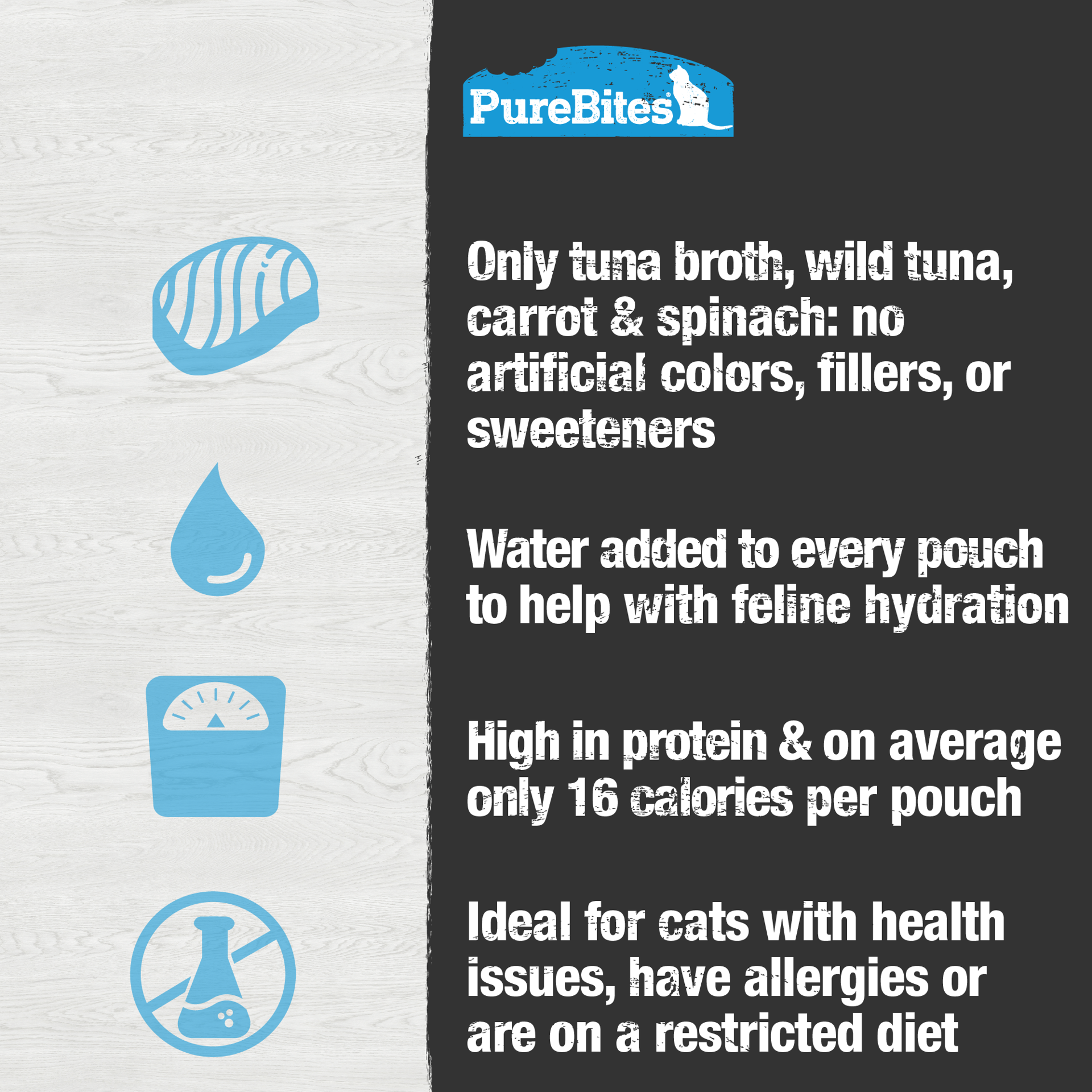 slide 4 of 5, PureBites Tuna & Vegetables Broth Pouch, 1.76 oz