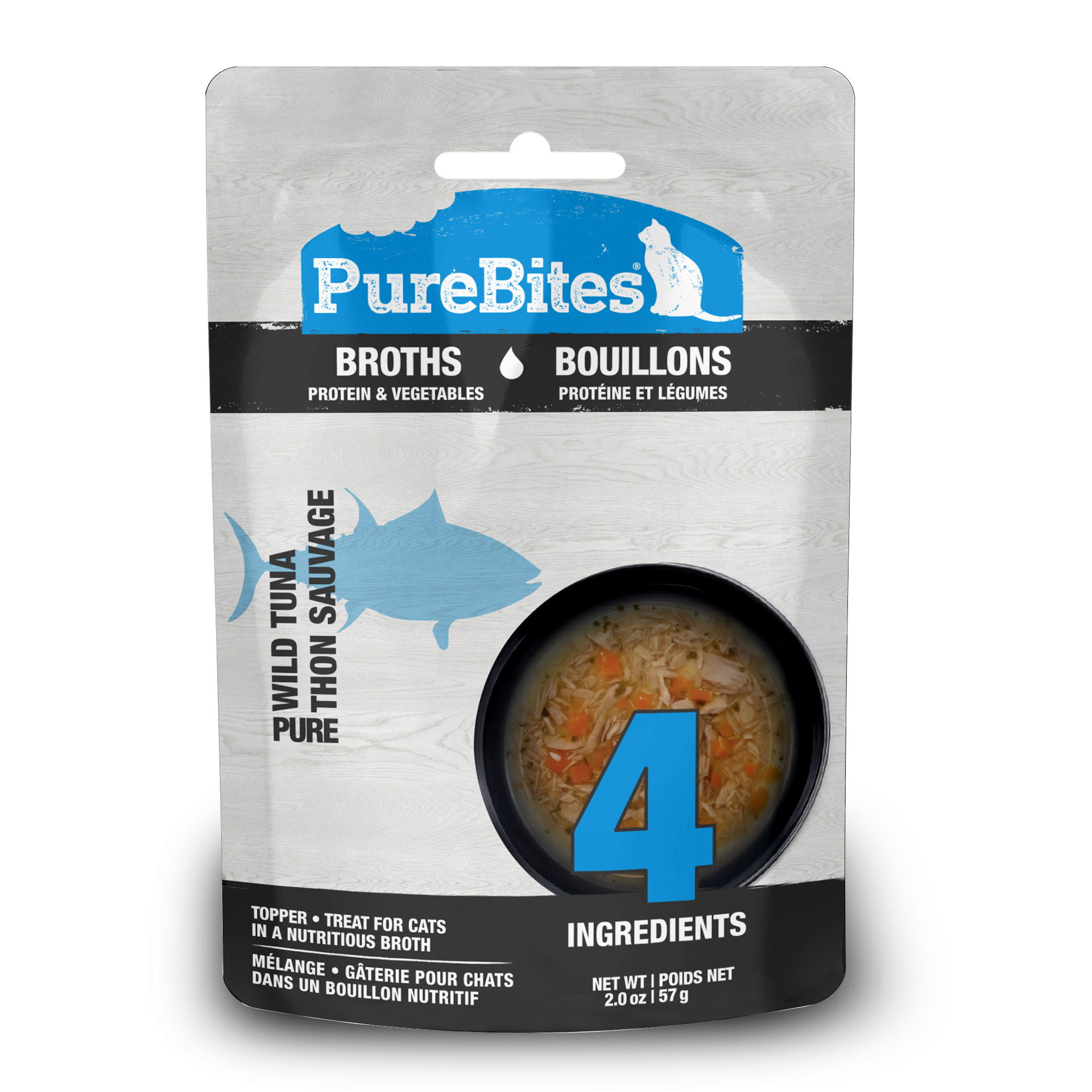 slide 1 of 5, PureBites Tuna & Vegetables Broth Pouch, 1.76 oz