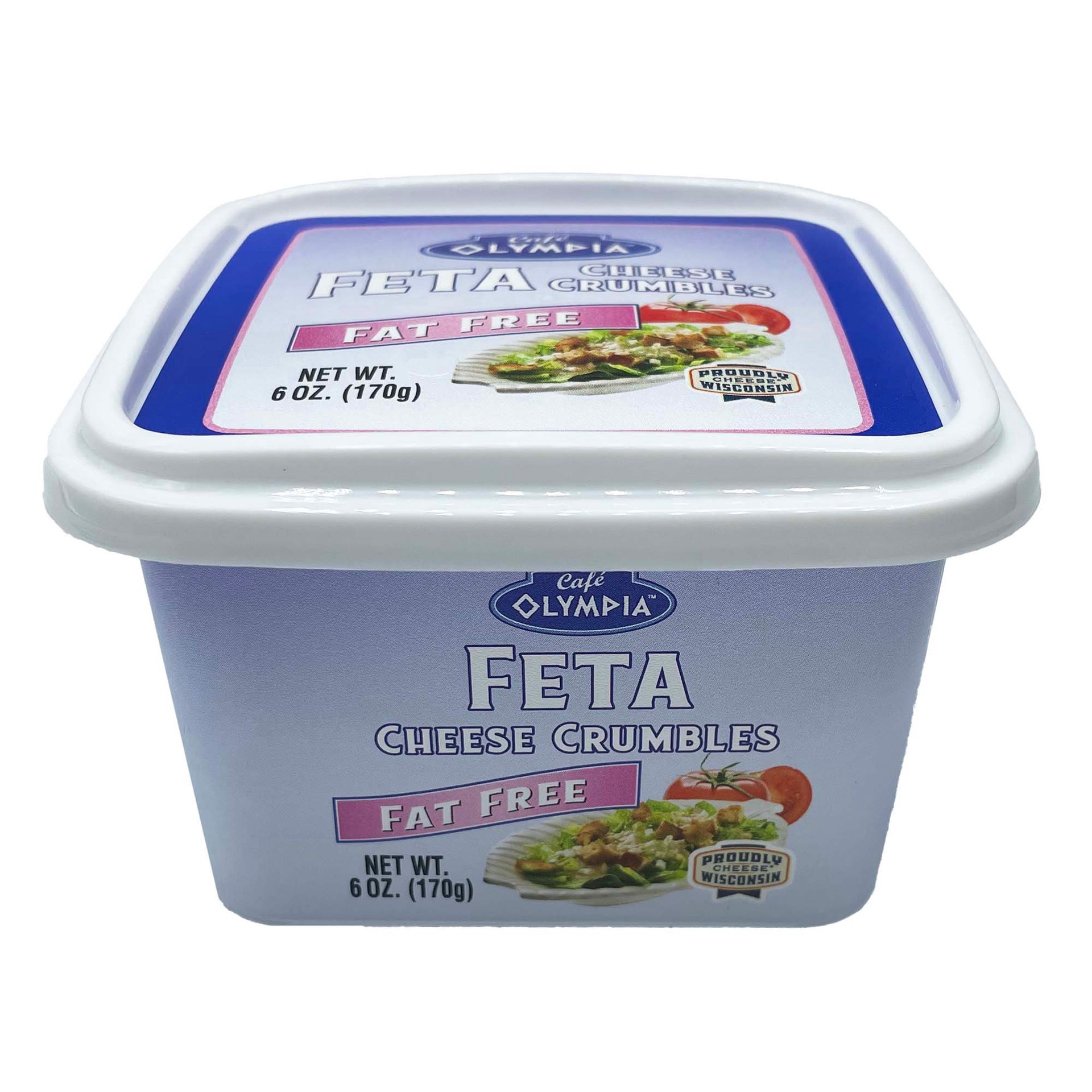 slide 1 of 1, Cafe Olympia Fat Free Feta Cheese Crumbles, 6 oz