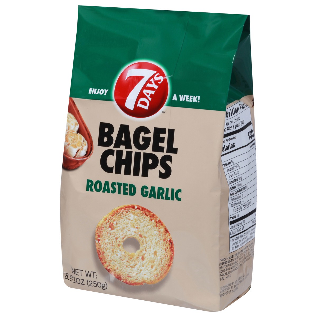 slide 11 of 14, 7DAYS Roasted Garlic Bagel Chips 8.81 oz, 8.81 oz