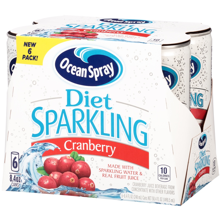 slide 8 of 8, Ocean Spray Sparkling Cran-Raspberry Juice Beverage, 6 ct; 8.4 oz